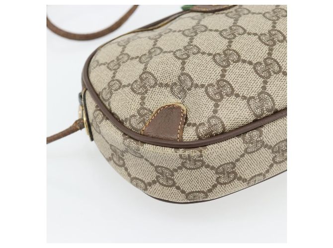Borsa GUCCI GG Supreme Web Sherry Line PVC Beige Oro 156 02 066 Auth 171266 D'oro - vista 11