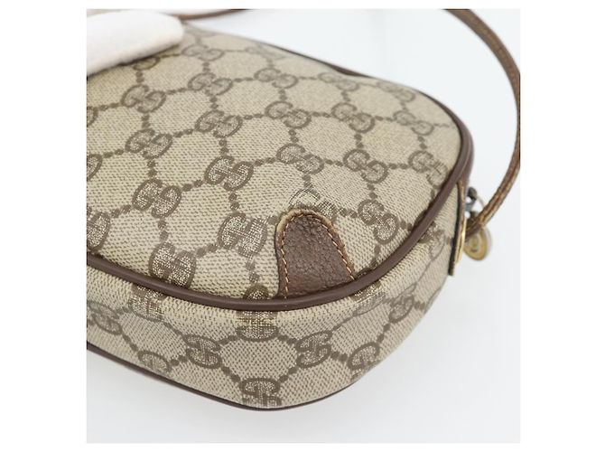Borsa GUCCI GG Supreme Web Sherry Line PVC Beige Oro 156 02 066 Auth 171266 D'oro - vista 12