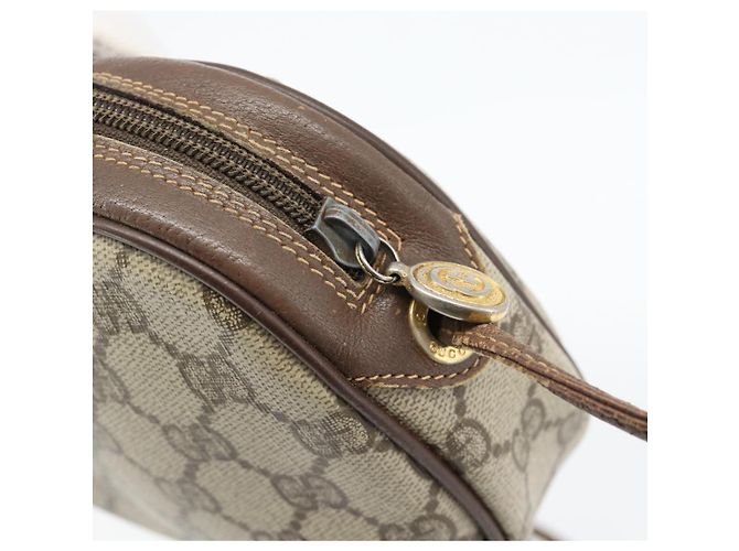 Borsa GUCCI GG Supreme Web Sherry Line PVC Beige Oro 156 02 066 Auth 171266 D'oro - vista 14