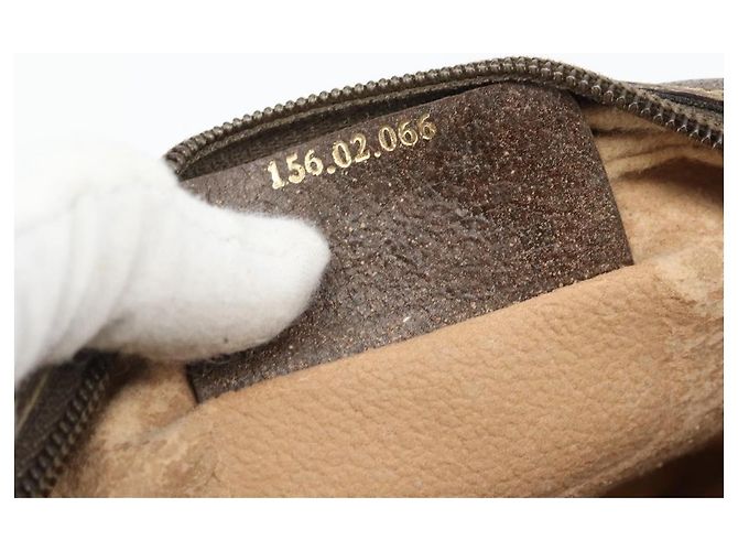 Borsa GUCCI GG Supreme Web Sherry Line PVC Beige Oro 156 02 066 Auth 171266 D'oro - vista 19