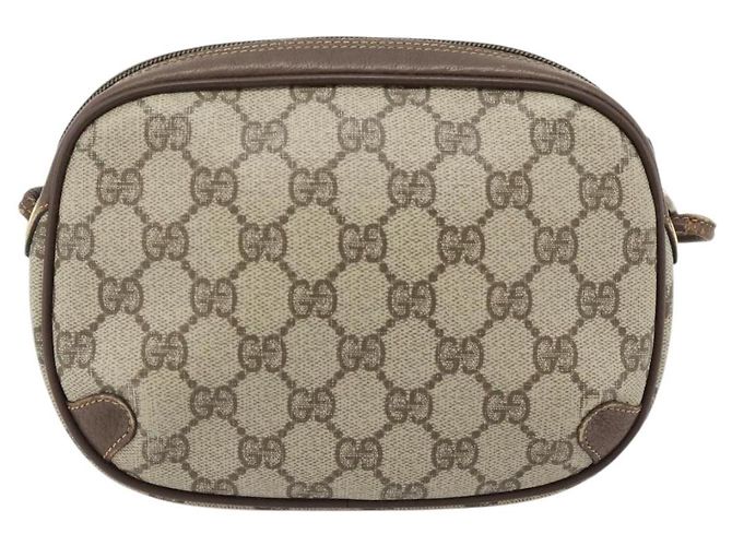 Borsa GUCCI GG Supreme Web Sherry Line PVC Beige Oro 156 02 066 Auth 171266 D'oro - vista 3