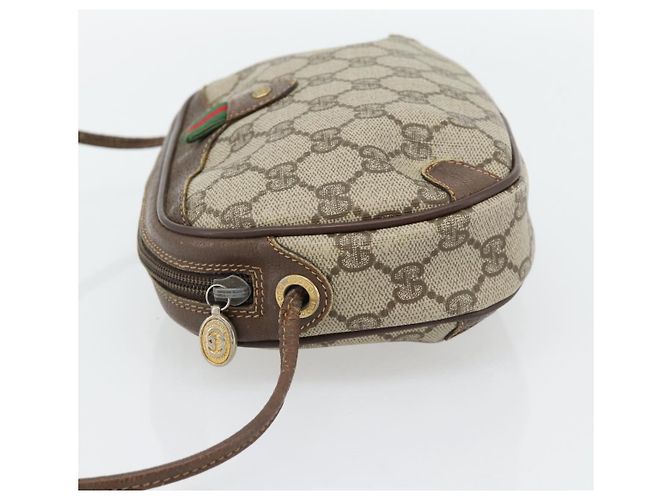 Borsa GUCCI GG Supreme Web Sherry Line PVC Beige Oro 156 02 066 Auth 171266 D'oro - vista 4