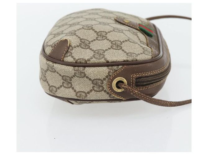 Borsa GUCCI GG Supreme Web Sherry Line PVC Beige Oro 156 02 066 Auth 171266 D'oro - vista 5