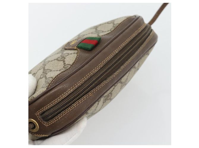 Borsa GUCCI GG Supreme Web Sherry Line PVC Beige Oro 156 02 066 Auth 171266 D'oro - vista 6