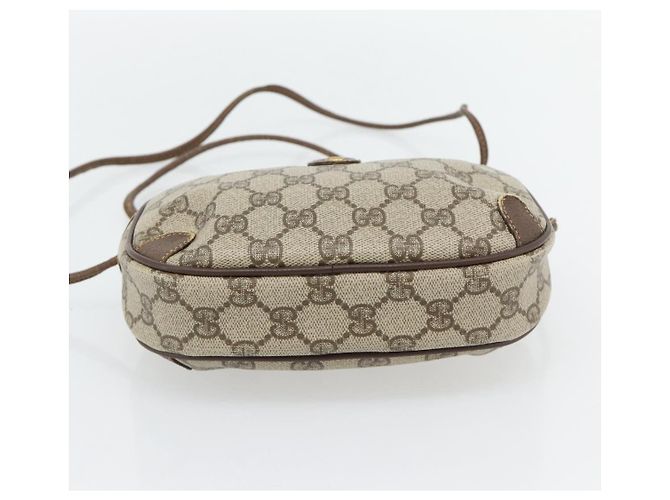 Borsa GUCCI GG Supreme Web Sherry Line PVC Beige Oro 156 02 066 Auth 171266 D'oro - vista 9