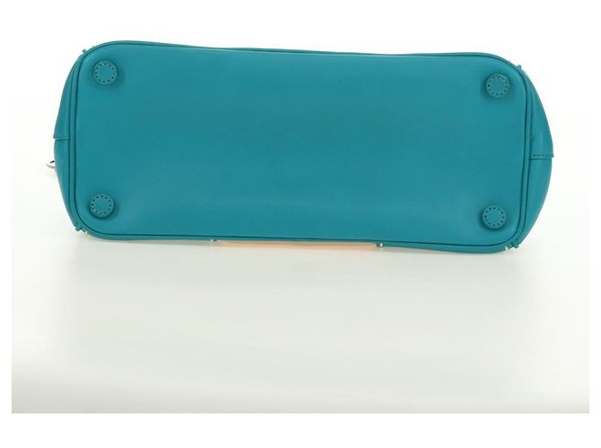 Borsa a mano PRADA Galleria in pelle 2way Blu Argento Auth yk20397SAM - vista 14