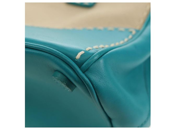 Borsa a mano PRADA Galleria in pelle 2way Blu Argento Auth yk20397SAM - vista 16