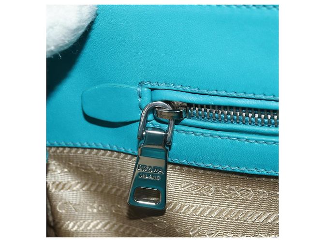 Borsa a mano PRADA Galleria in pelle 2way Blu Argento Auth yk20397SAM - vista 24
