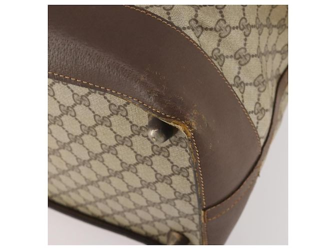 Borsa Boston GUCCI GG Supreme Web Sherry Line in PVC Beige Rosso Auth 180195 - vista 10