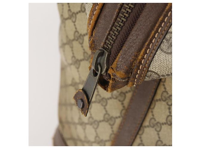 Borsa Boston GUCCI GG Supreme Web Sherry Line in PVC Beige Rosso Auth 180195 - vista 16