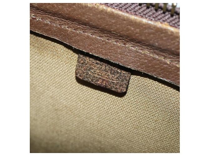 Borsa Boston GUCCI GG Supreme Web Sherry Line in PVC Beige Rosso Auth 180195 - vista 20