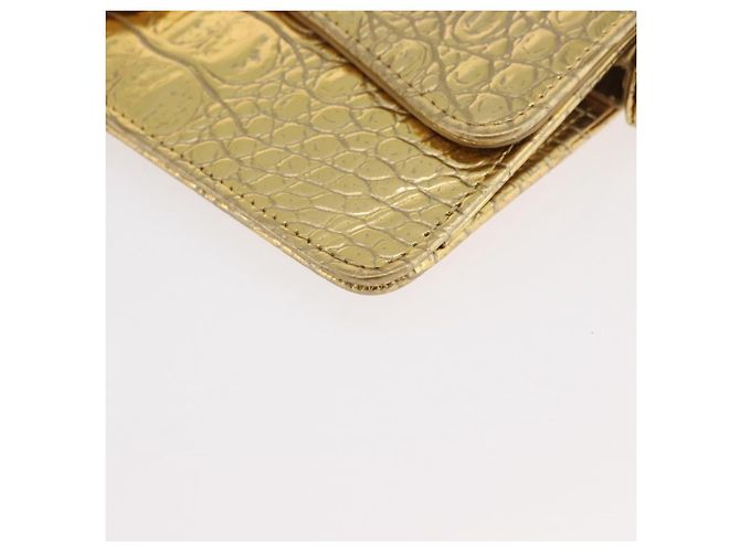 CHANEL COCO Clutch Bag Kalbsleder Gold CC Authentisch 182873SAM Golden - Ansicht 11