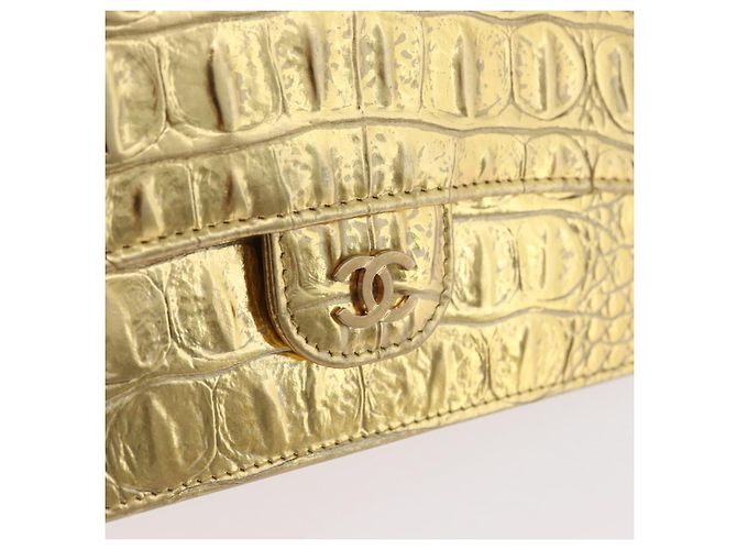 CHANEL COCO Clutch Bag Kalbsleder Gold CC Authentisch 182873SAM Golden - Ansicht 15