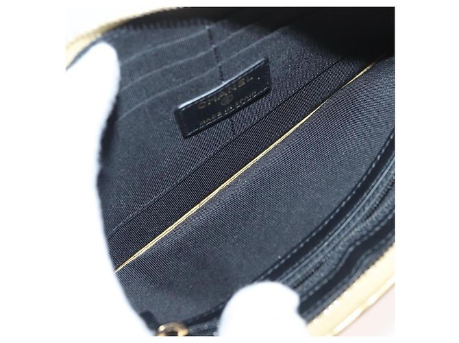 CHANEL COCO Clutch Bag Kalbsleder Gold CC Authentisch 182873SAM Golden - Ansicht 17