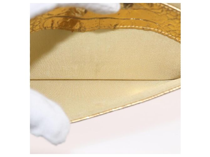 CHANEL COCO Clutch Bag Kalbsleder Gold CC Authentisch 182873SAM Golden - Ansicht 22