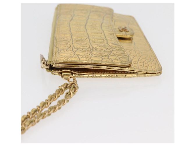 CHANEL COCO Clutch Bag Kalbsleder Gold CC Authentisch 182873SAM Golden - Ansicht 5