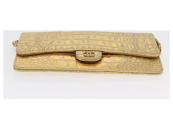 CHANEL COCO Clutch Bag Kalbsleder Gold CC Authentisch 182873SAM Golden - Ansicht 9