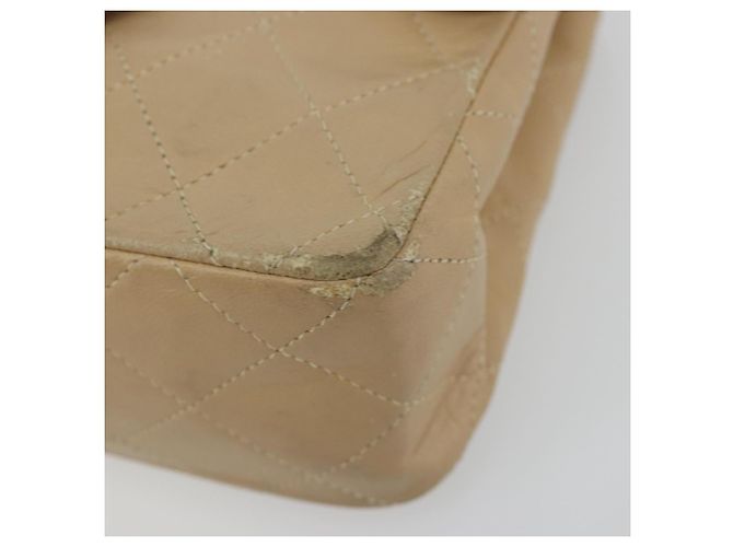 CHANEL Mini Matelasse Chain Shoulder Bag Lamb Skin Beige Gold CC Auth ka4523A D'oro - vista 10