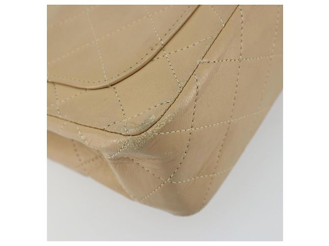 CHANEL Mini Matelasse Chain Shoulder Bag Lamb Skin Beige Gold CC Auth ka4523A D'oro - vista 13