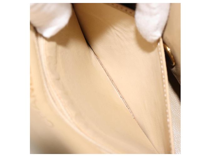 CHANEL Mini Matelasse Chain Shoulder Bag Lamb Skin Beige Gold CC Auth ka4523A D'oro - vista 23