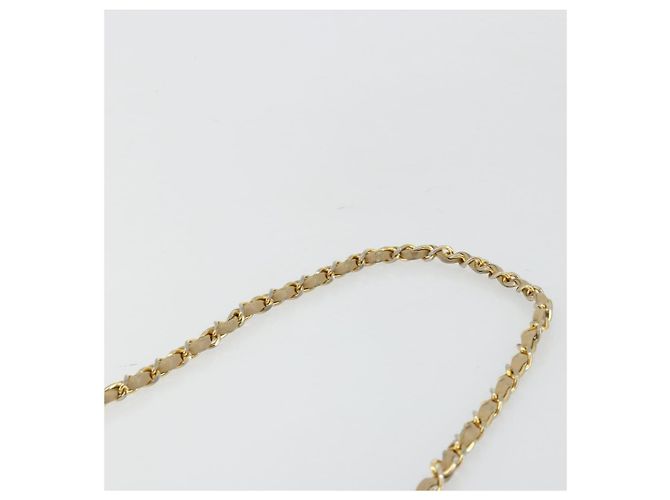 CHANEL Mini Matelasse Chain Shoulder Bag Lamb Skin Beige Gold CC Auth ka4523A D'oro - vista 8