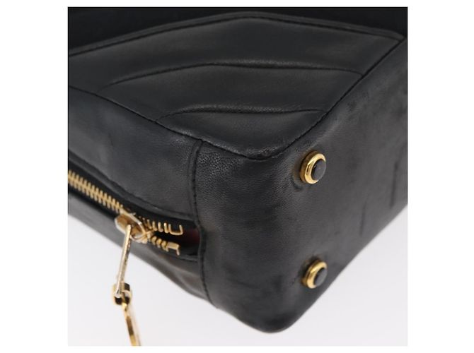 Borsa a Spalla CHANEL V Stitch Cotone Nero Oro CC Auth bs35307 D'oro - vista 12