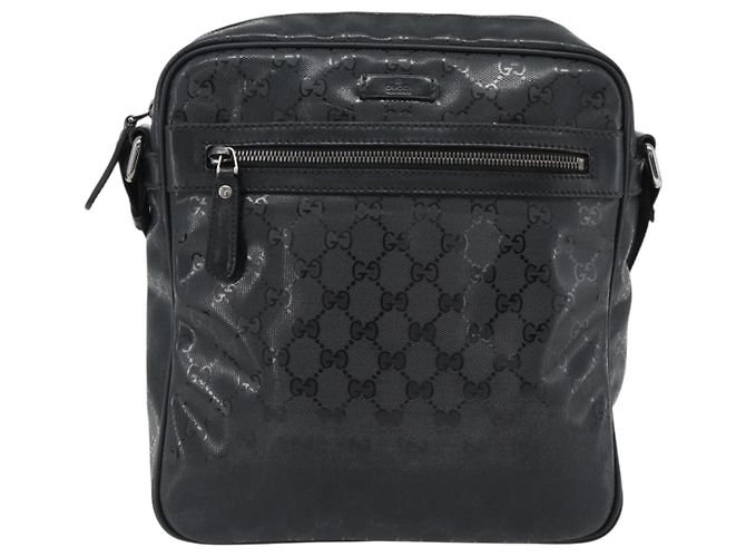 GUCCI GG implementation Shoulder Bag PVC Black Silver 201448 Auth am11696V Nero Argento - vista 2