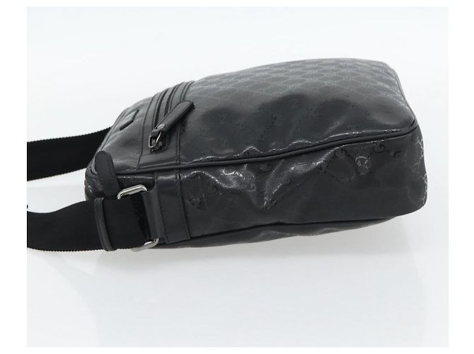 GUCCI GG implementation Shoulder Bag PVC Black Silver 201448 Auth am11696V Nero Argento - vista 4