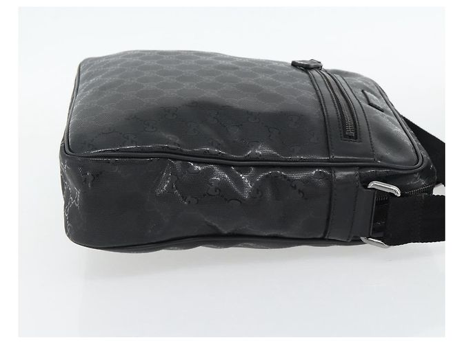 GUCCI GG implementation Shoulder Bag PVC Black Silver 201448 Auth am11696V Nero Argento - vista 5