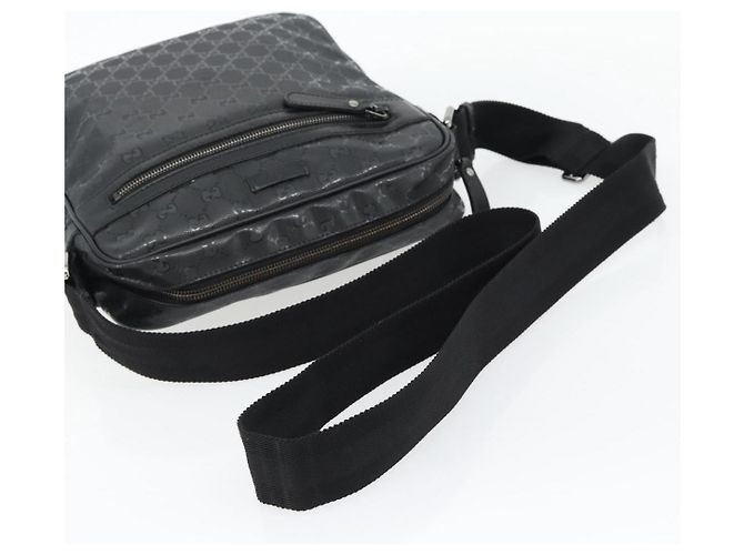 GUCCI GG implementation Shoulder Bag PVC Black Silver 201448 Auth am11696V Nero Argento - vista 7