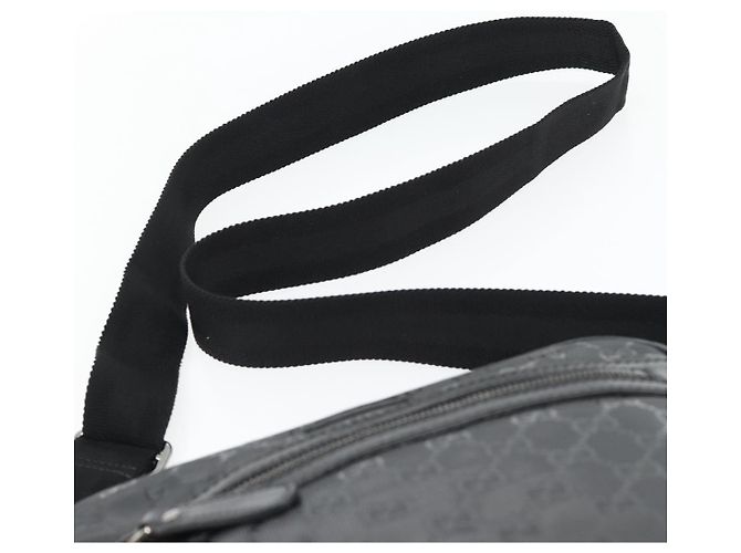GUCCI GG implementation Shoulder Bag PVC Black Silver 201448 Auth am11696V Nero Argento - vista 8