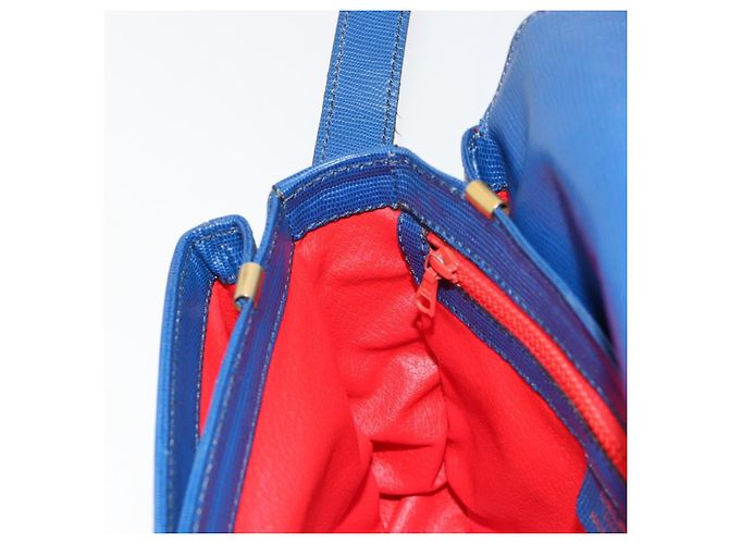 Céline Borsa a Spalla CELINE Circle in Pelle Blu e Oro Autentica 182203A D'oro - vista 19