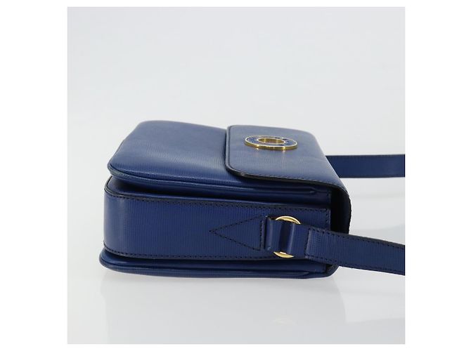 Céline Borsa a Spalla CELINE Circle in Pelle Blu e Oro Autentica 182203A D'oro - vista 4