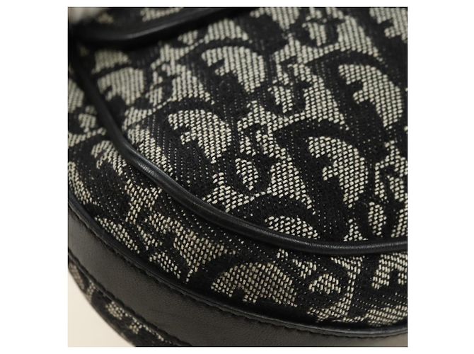 Borsa a tracolla Christian Dior Trotter Canvas Nera Argento Auth bs35297SAV Nero - vista 11