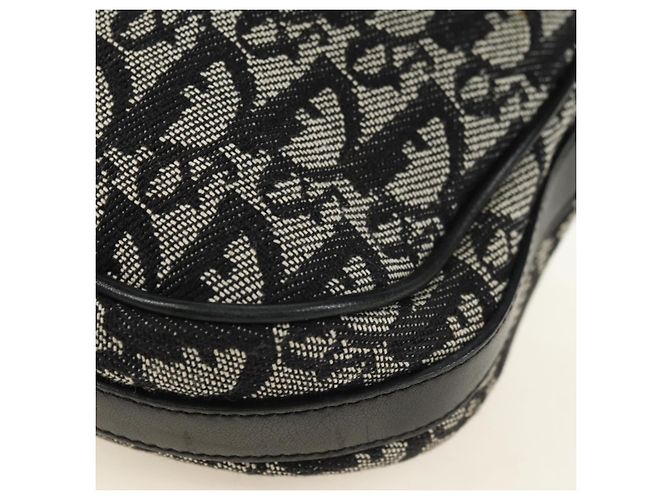 Borsa a tracolla Christian Dior Trotter Canvas Nera Argento Auth bs35297SAV Nero - vista 12