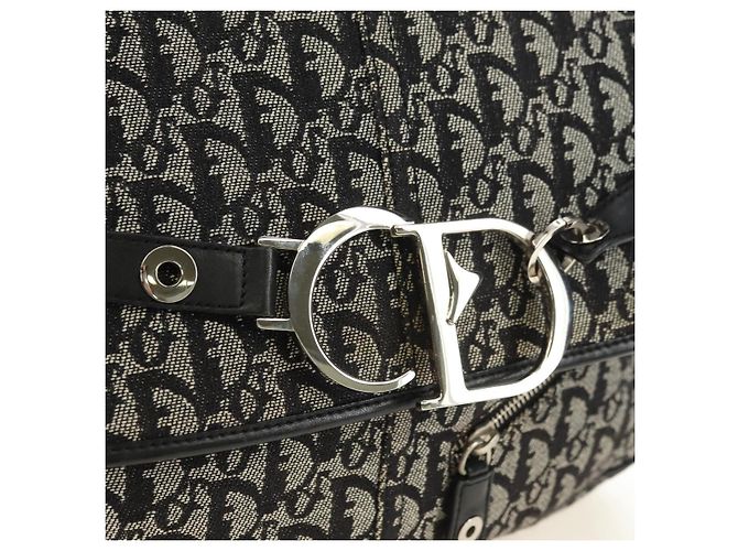 Borsa a tracolla Christian Dior Trotter Canvas Nera Argento Auth bs35297SAV Nero - vista 15