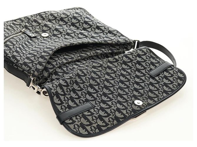 Borsa a tracolla Christian Dior Trotter Canvas Nera Argento Auth bs35297SAV Nero - vista 16