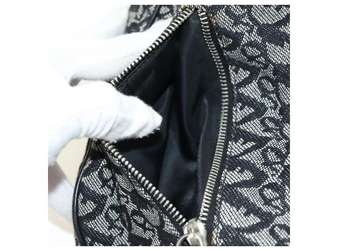 Borsa a tracolla Christian Dior Trotter Canvas Nera Argento Auth bs35297SAV Nero - vista 18
