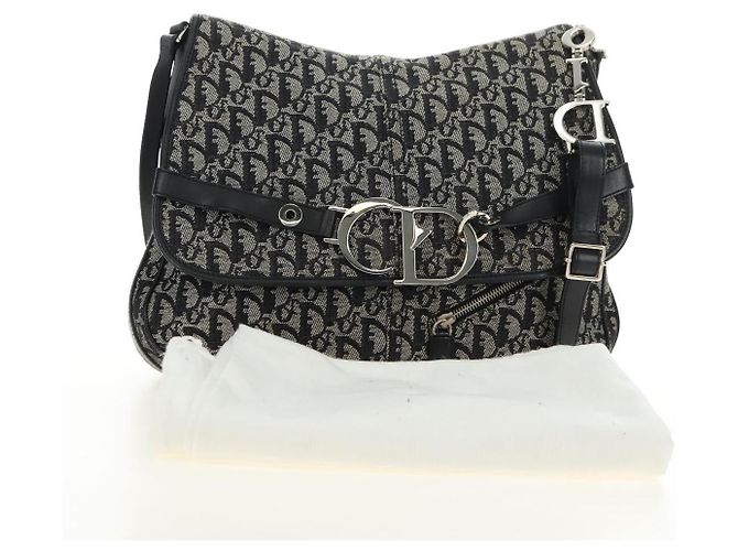 Borsa a tracolla Christian Dior Trotter Canvas Nera Argento Auth bs35297SAV Nero - vista 27