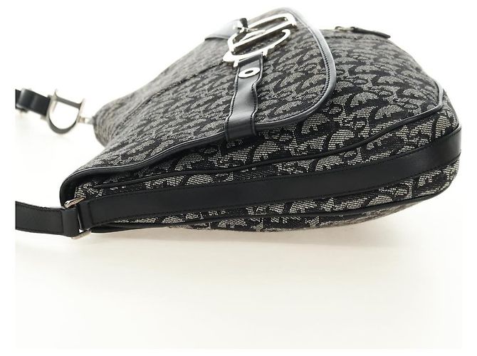 Borsa a tracolla Christian Dior Trotter Canvas Nera Argento Auth bs35297SAV Nero - vista 4