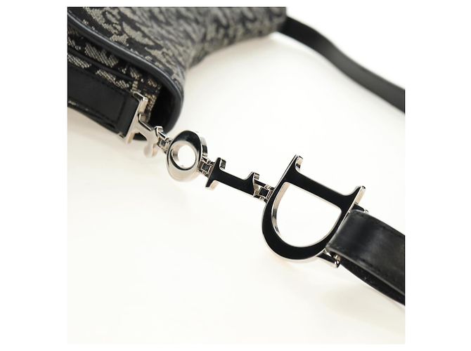 Borsa a tracolla Christian Dior Trotter Canvas Nera Argento Auth bs35297SAV Nero - vista 8