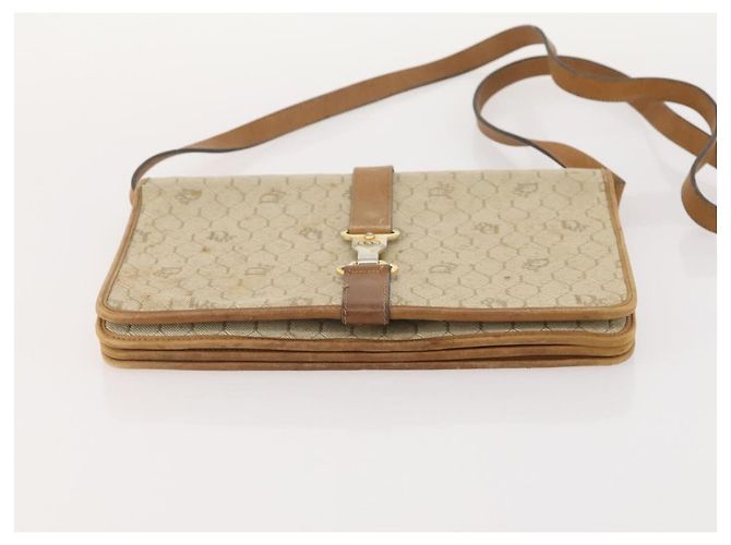 Borsa a Spalla Christian Dior Honeycomb Canvas 2 Set Beige Auth 178917 - vista 15