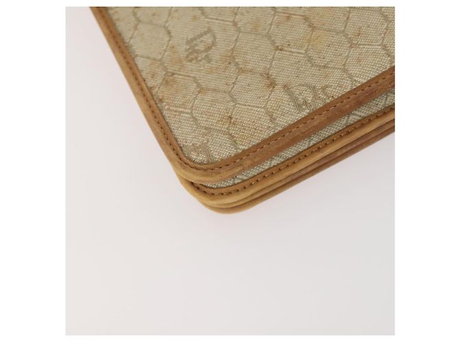 Borsa a Spalla Christian Dior Honeycomb Canvas 2 Set Beige Auth 178917 - vista 16