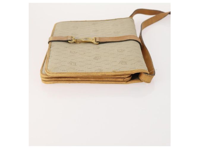 Borsa a Spalla Christian Dior Honeycomb Canvas 2 Set Beige Auth 178917 - vista 4
