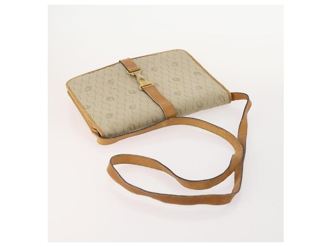 Borsa a Spalla Christian Dior Honeycomb Canvas 2 Set Beige Auth 178917 - vista 5