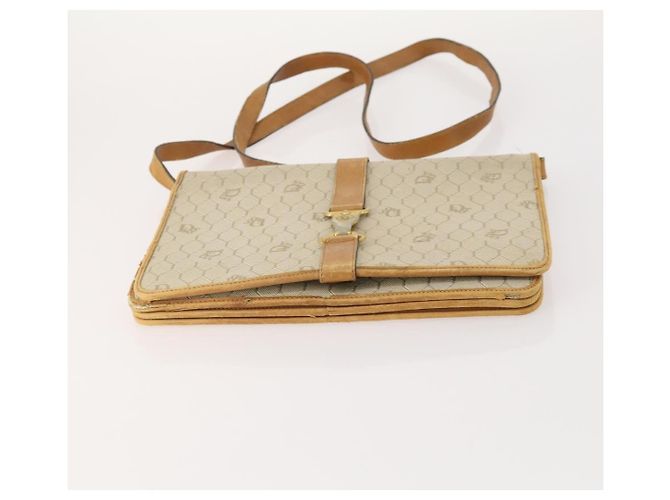 Borsa a Spalla Christian Dior Honeycomb Canvas 2 Set Beige Auth 178917 - vista 7