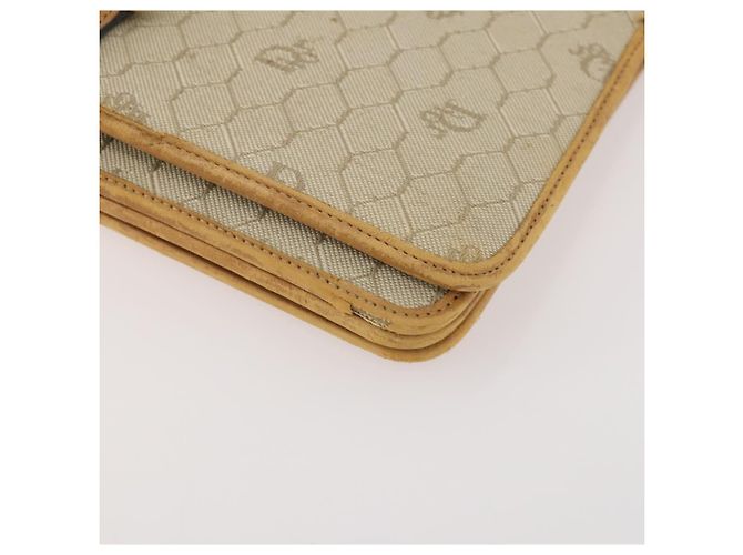 Borsa a Spalla Christian Dior Honeycomb Canvas 2 Set Beige Auth 178917 - vista 8