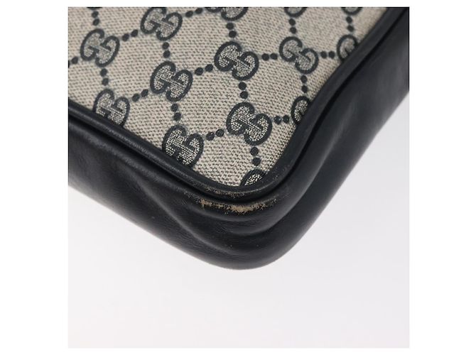 GUCCI GG Supreme Sherry Line Shoulder Bag PVC Navy Gold Auth 180181 Golden Navy blue - view 13