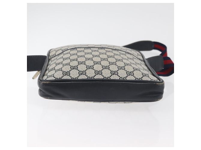 GUCCI GG Supreme Sherry Line Shoulder Bag PVC Navy Gold Auth 180181 Golden Navy blue - view 9