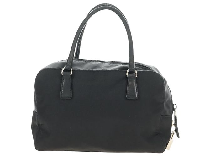 PRADA Hand Bag Nylon Black Silver Auth ki6652SM Silvery - view 3